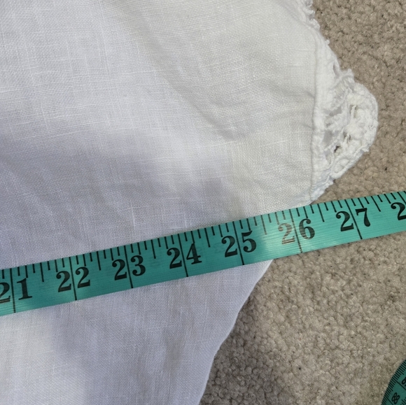 Valentina Naldi 100% Linen Open Front Tunic/Cover Up. Floral,Fringe Hem. O/S - Picture 8 of 9